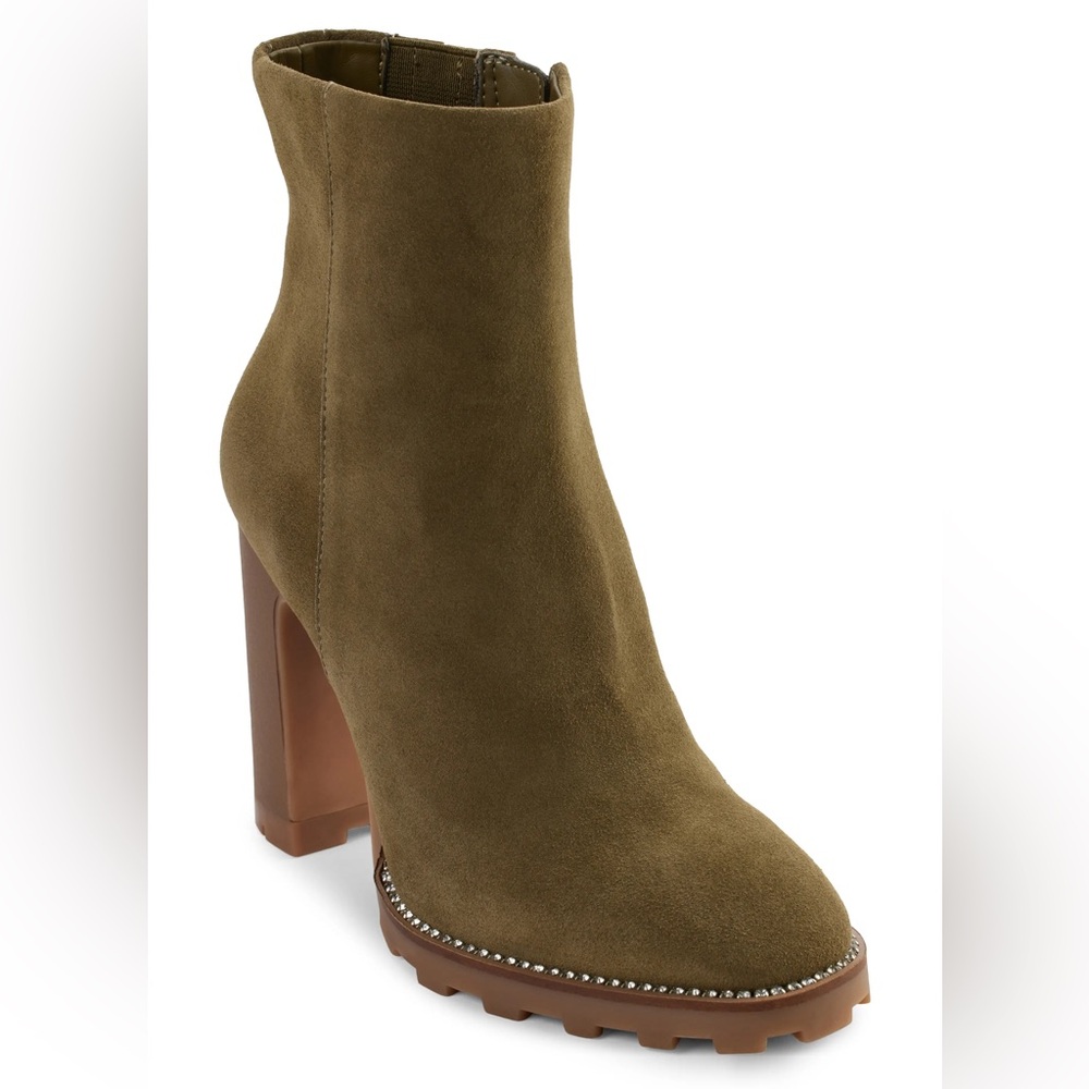 Karl Lagerfeld olive Suede Ankle Boots